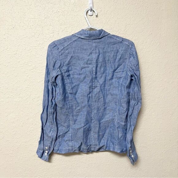 J. McLaughlin Button Up Long Sleeve Jacket Blazer 100% Linen Womens Size 0 - Picture 3 of 6